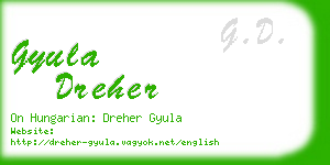 gyula dreher business card